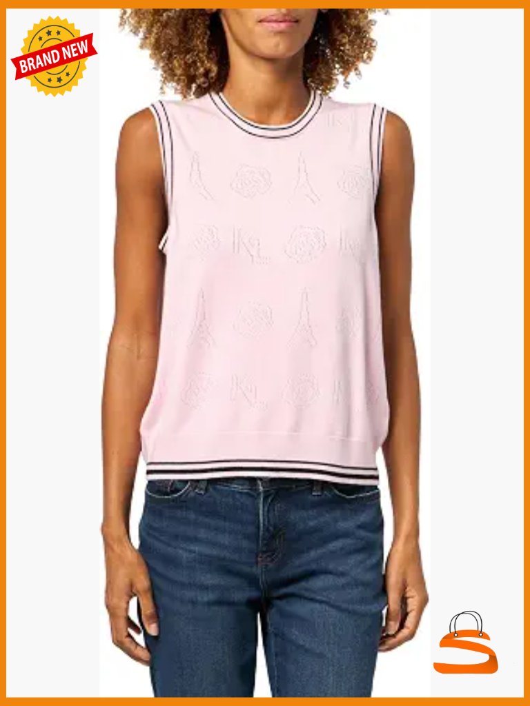 Sleeveless Sweater Vest With Theme Embroidery - Lightweight Pullover